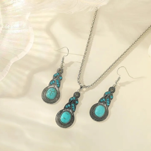 Boho princess earrings and necklace set - Picture 5 of 8